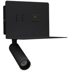 Φωτιστικό Reading Light LED 6W Φωτισμού Εμπρός-Πίσω + USB Θερμό Φως Μαύρο 3-6621